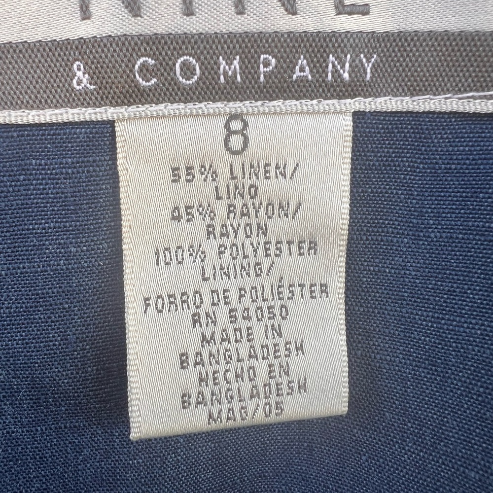 Jones New York Blue Linen blend embroidered skirt - Size 8 - Picture 7 of 12